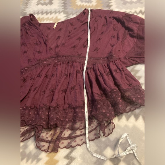 Free People sheer purple blouse - Picture 8 of 10